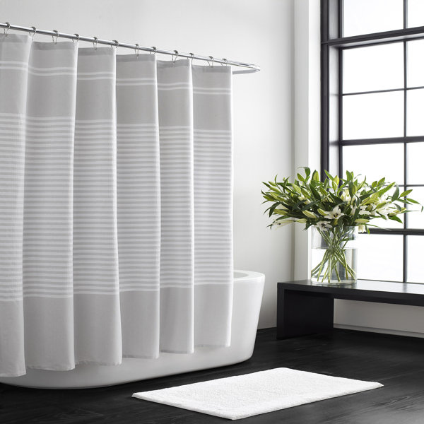 Vera Wang Seersucker Striped 100% Cotton Shower Curtain & Reviews ...